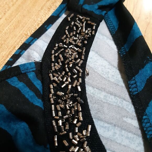 Blue Zebra Print Pennington Blouse size 1XL - Picture 4 of 8